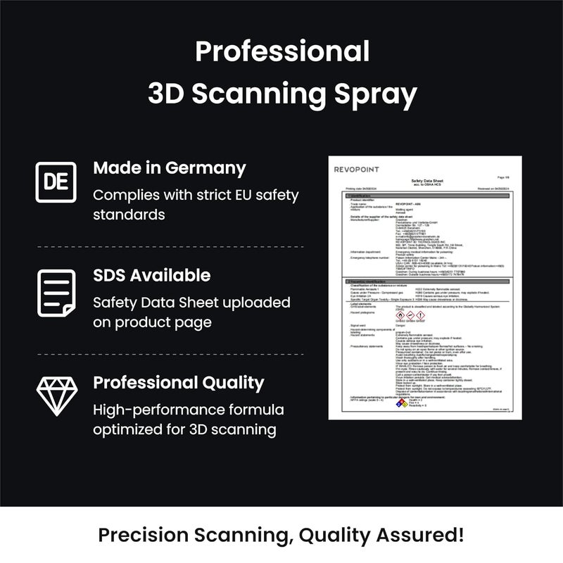 Revopoint 3D Scanning Spray for 3D Scanners, No Cleaning Needed, for Transparent, Reflective or Highly Textured Surfaces Objects, 500ml, AB6 - Image 3